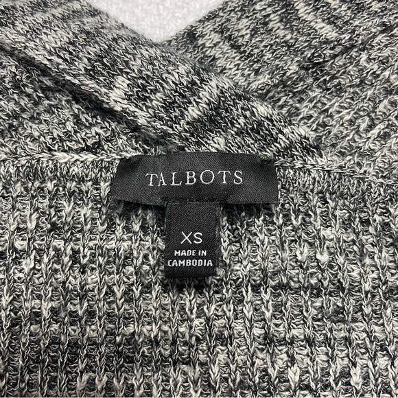 Talbots Cardigan Sweater Cotton Black White Gray Women’s Size XS Extra Small - Picture 3 of 13